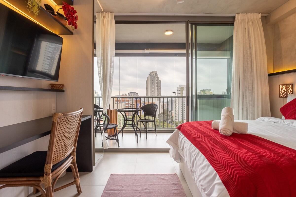 Apartamento en Vila Mariana con Gimnasio y Balcón, hasta 3 Personas