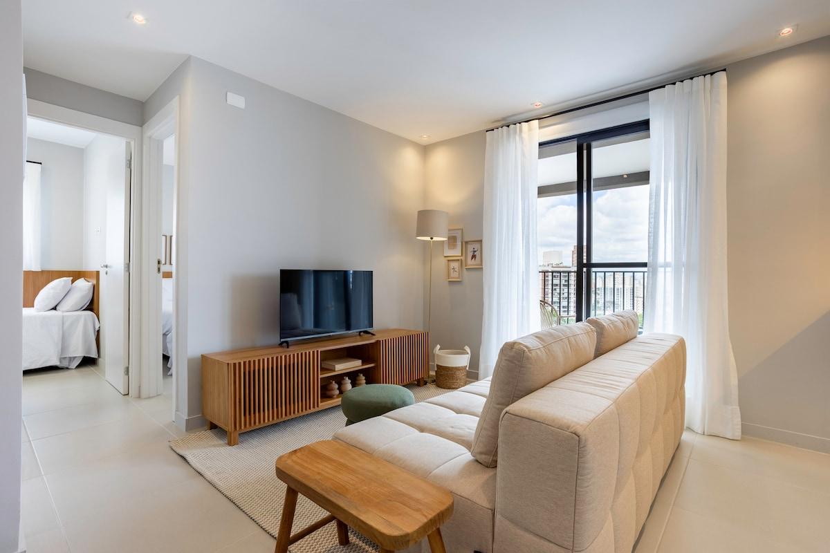 Apartamento de 2 Habitaciones en Vila Mariana con Cochera y Gimnasio